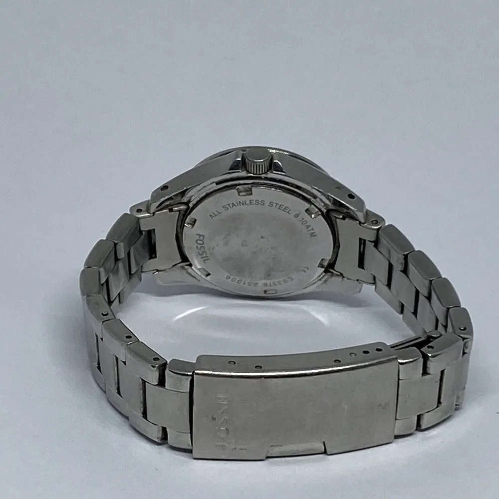 Fossil ES3378 Women's Silver Stainless Steel Gold Analog Dial Quartz Watch CM636